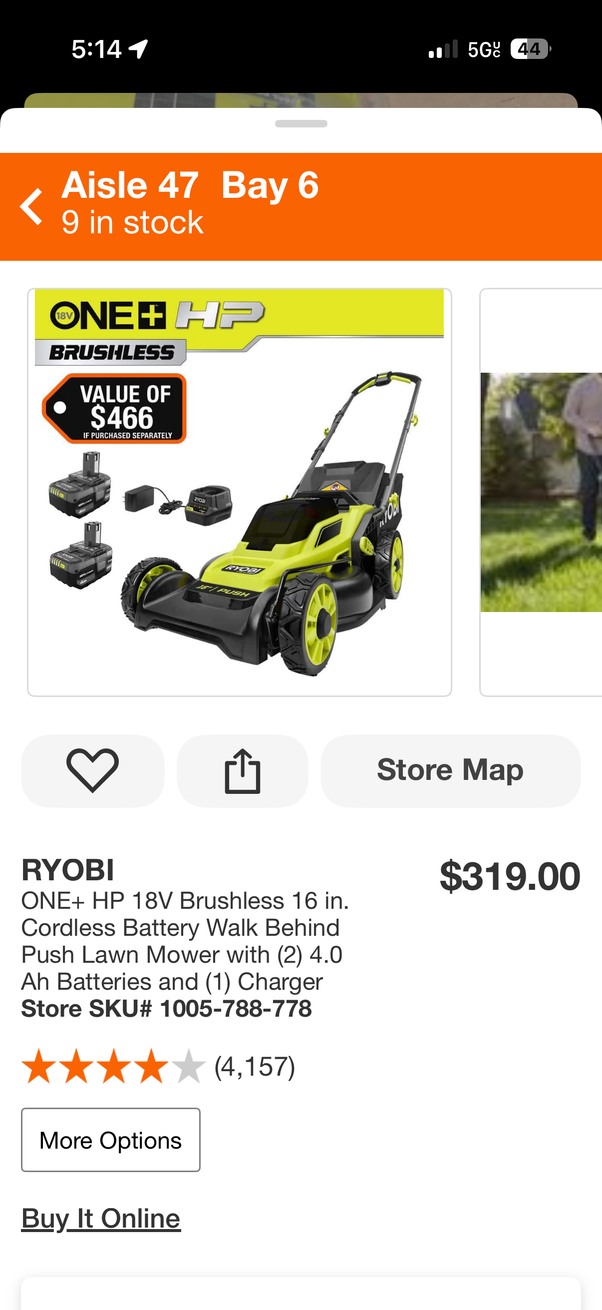 Ryobi One+ HP 18v PUSH Lawn Mower Kit