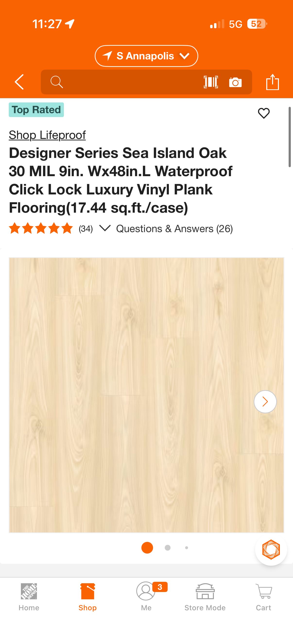 Lifeproof Designer Series Sea Island Oak Click-Lock Luxury Vinyl Flooring