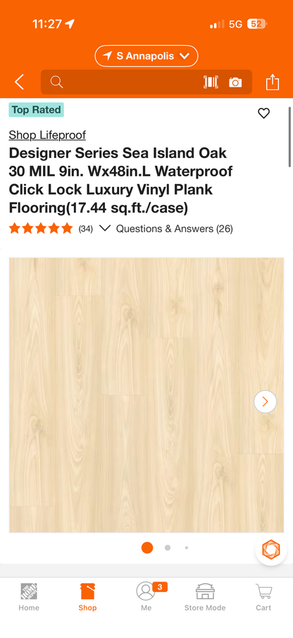 Lifeproof Designer Series Sea Island Oak Click-Lock Luxury Vinyl Flooring