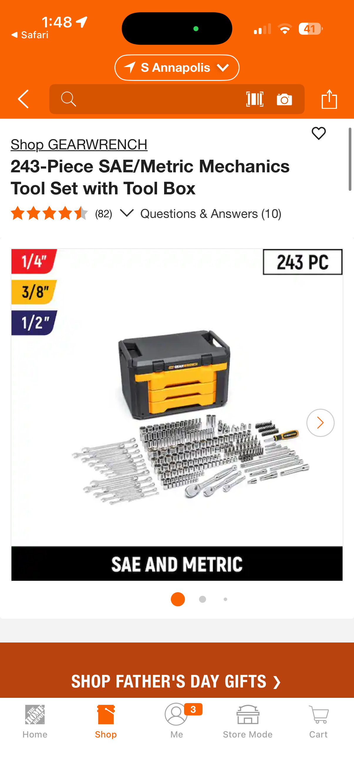 GearWrench 243pc SAE/Metric Mechanics Tool Set w/Box