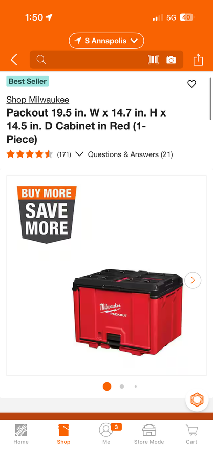 Milwaukee Packout 19.5x14.7x14.5” Cabinet