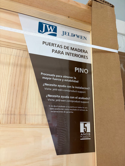 Jeld-Wen 36x80” Pine Unfinished Pre-Hung 6-Panel Wood Door
