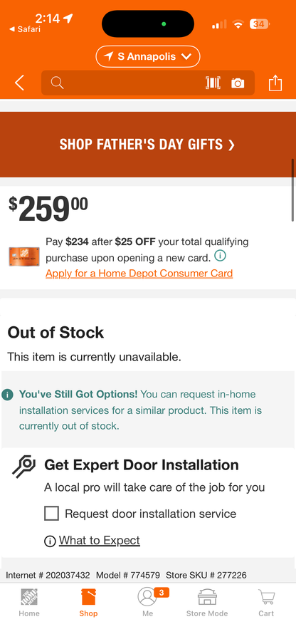 Jeld-Wen 36x80” Pine Unfinished Pre-Hung 6-Panel Wood Door