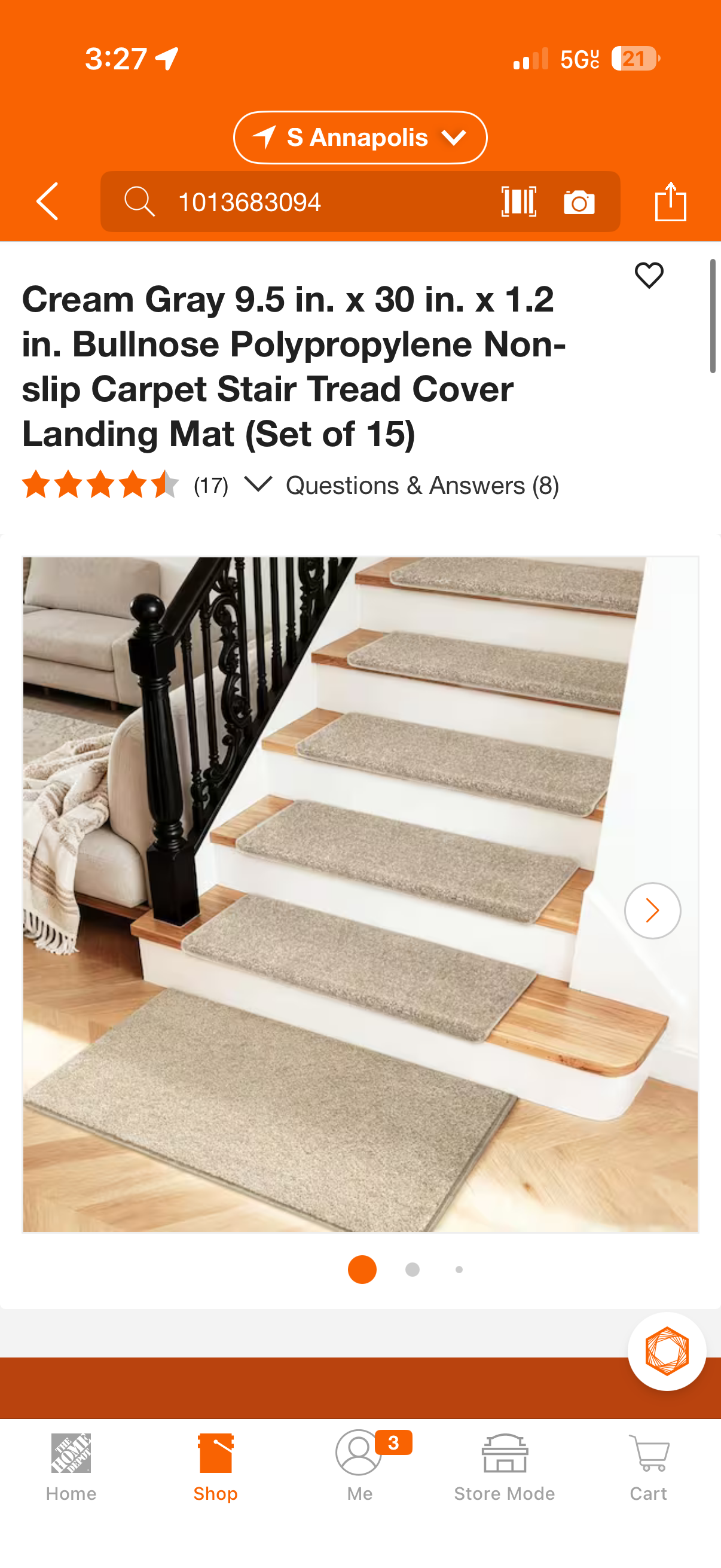 Pure Era 9.5x30x1.2” Bullnose Non-Slip Carpet Stair Tread Set