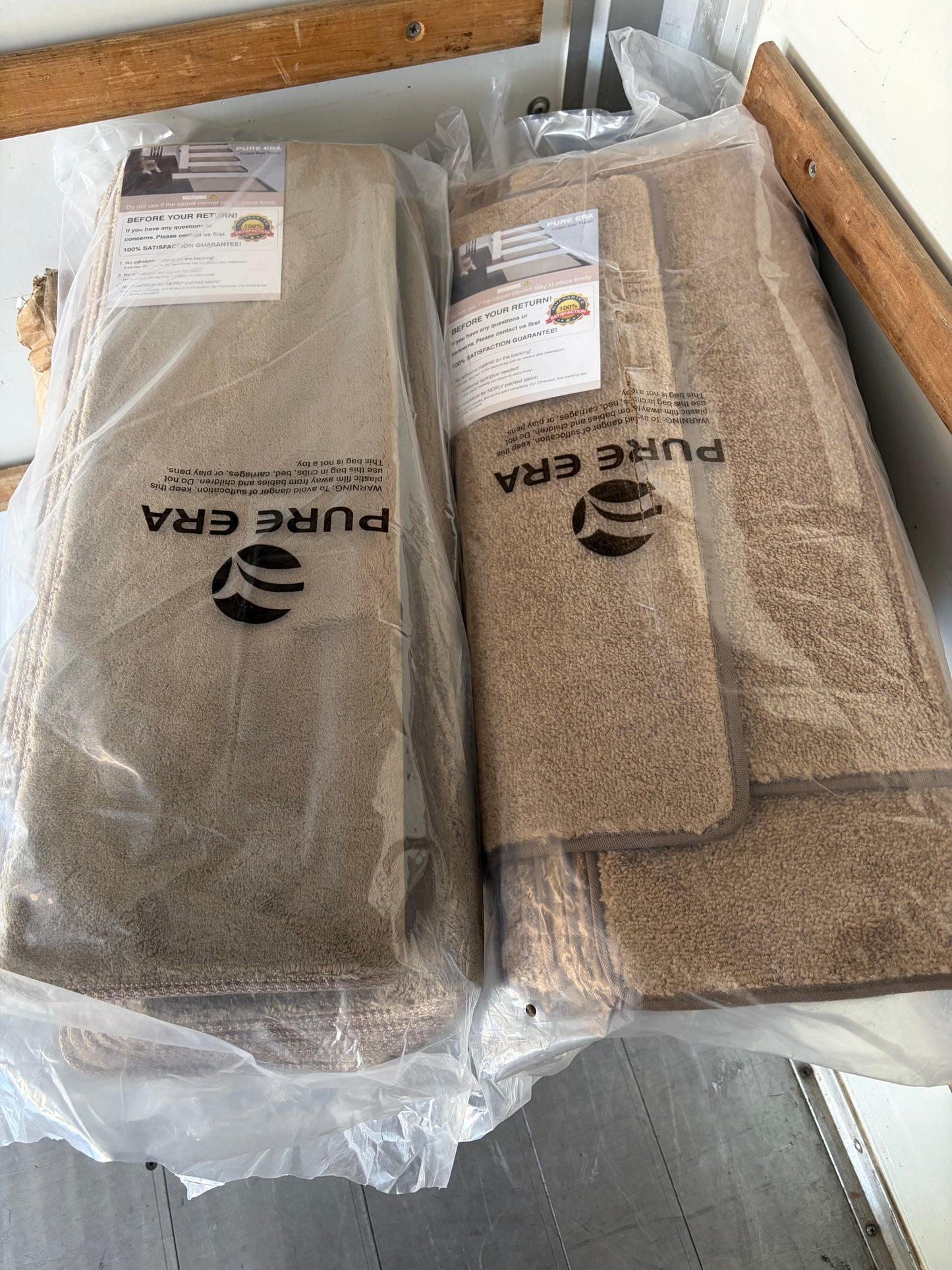 Pure Era 9.5x30x1.2” Bullnose Non-Slip Carpet Stair Tread Set