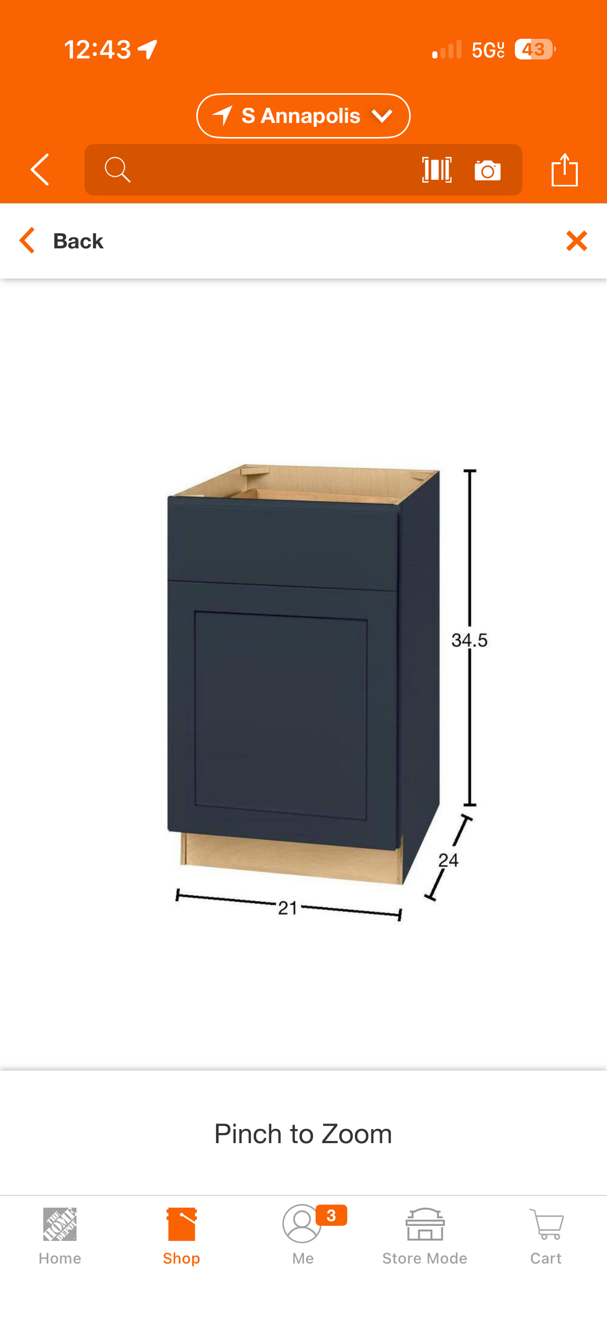 Hampton Bay Avondale 21” Plywood Shaker Base Kitchen Cabinet