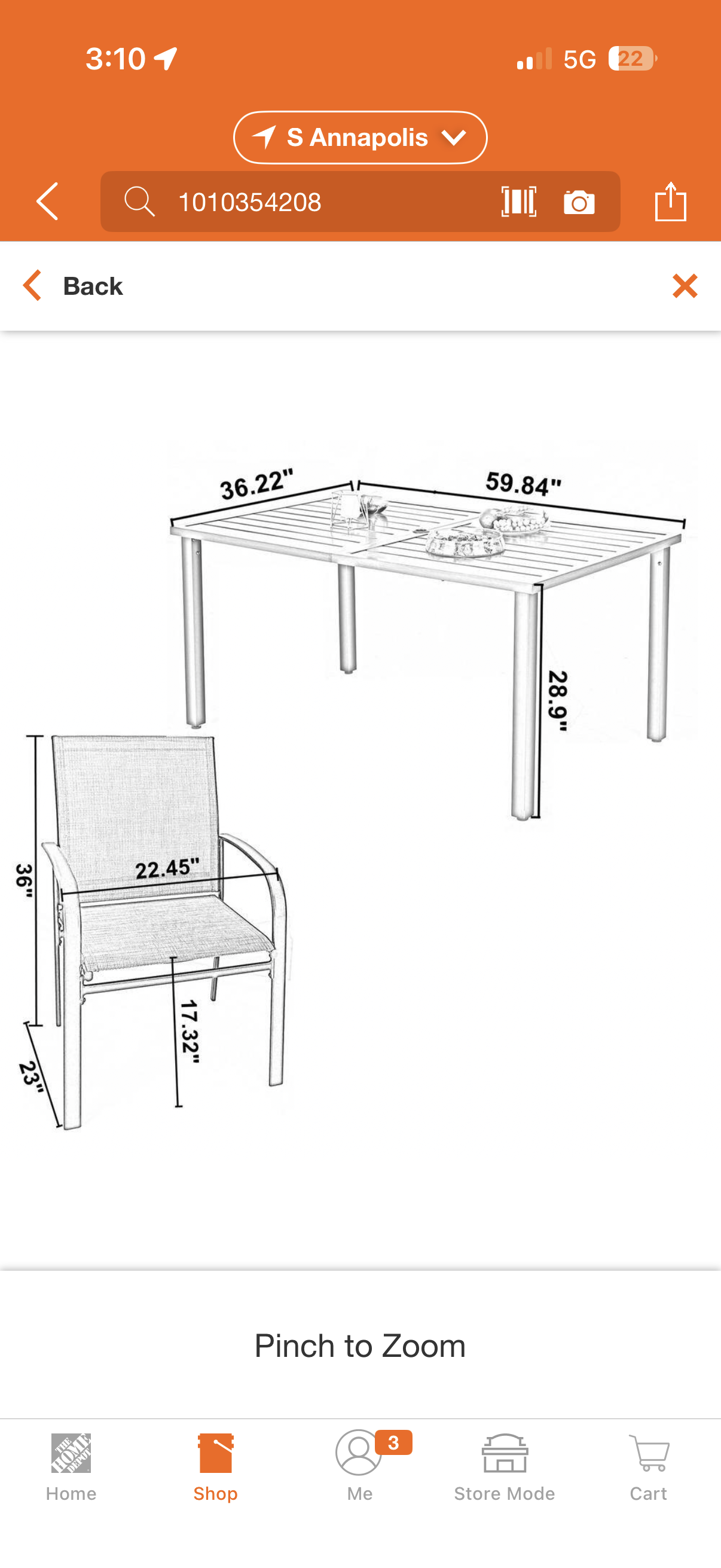 Phi Villa 6pc Black Metal Outdoor Patio Dining Chair Set