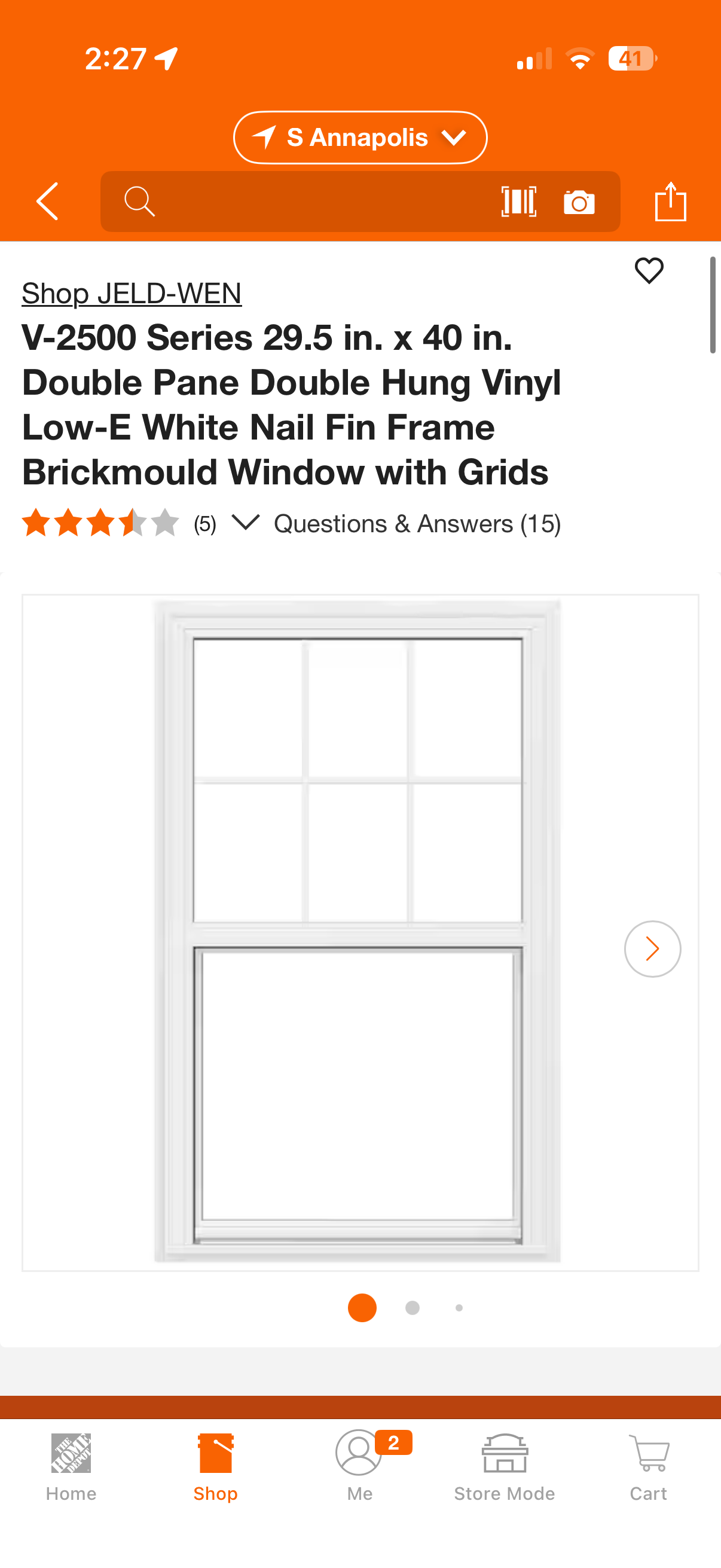 Jeld-Wen V-2500S Double Pane Double Hung Vinyl Brickmould Windows