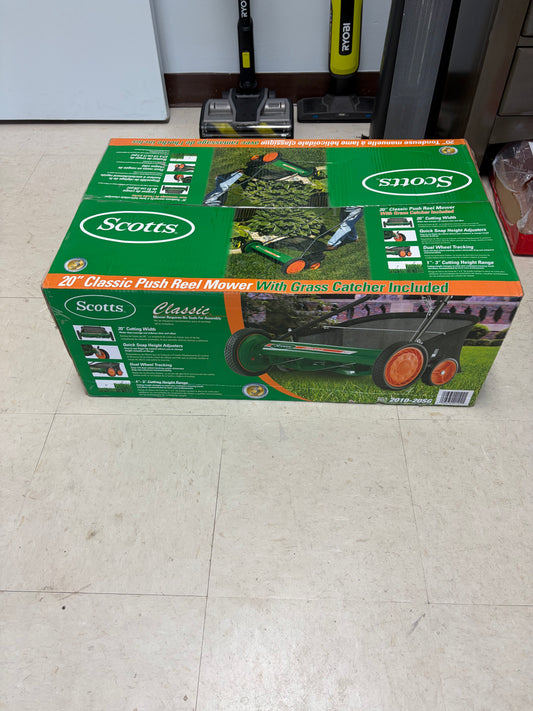 Scotts 20” Manual Walk Behind Push Lawn Mower w/Bag