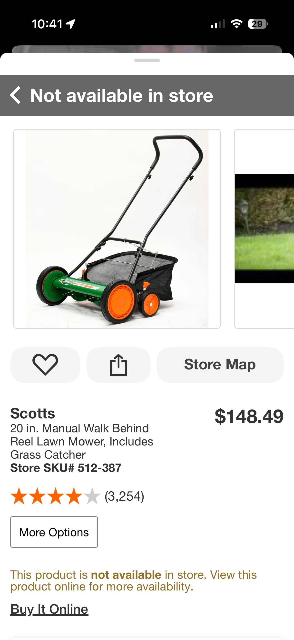 Scotts 20” Manual Walk Behind Push Lawn Mower w/Bag