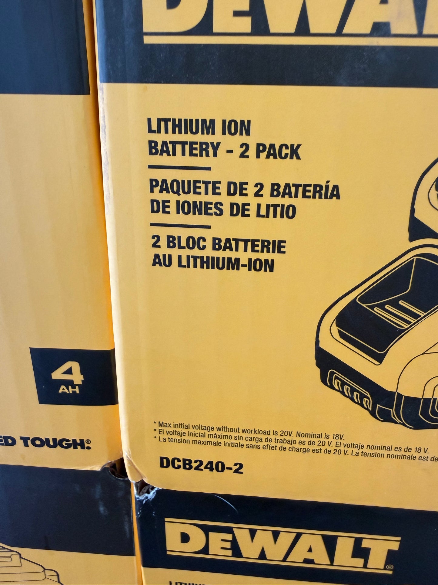 Dewalt 20v Max Compact 4ah Lithium Ion Battery (2-Pack)