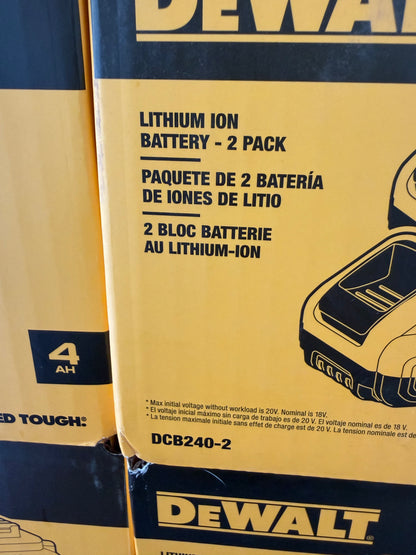 Dewalt 20v Max Compact 4ah Lithium Ion Battery (2-Pack)