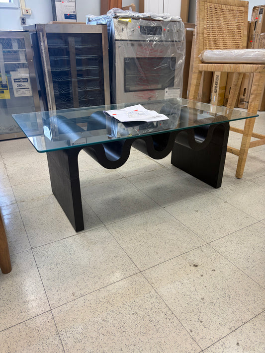 Modway Ondine Glass & Wood Retro Vintage Coffee Table
