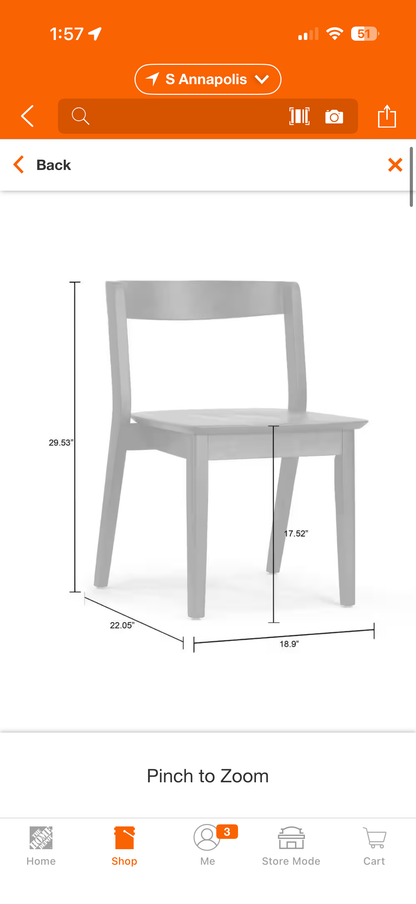 Glamour Home Astor Walnut Solid Wood Dining Chair Set of 2