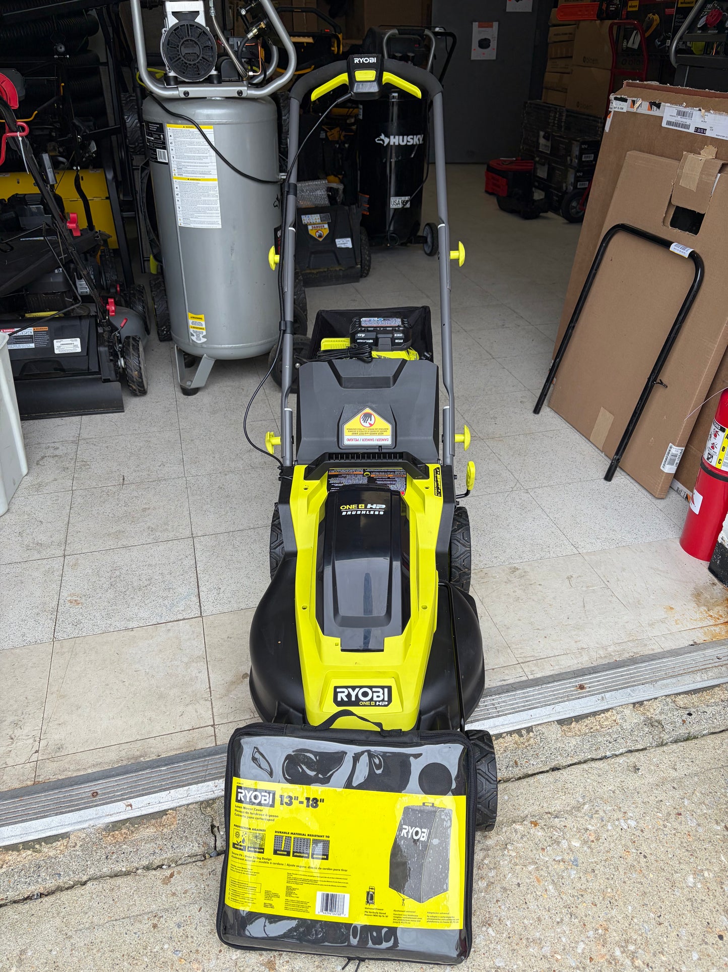 Ryobi One+ 18v Brushless 16” PUSH Lawn Mower Kit