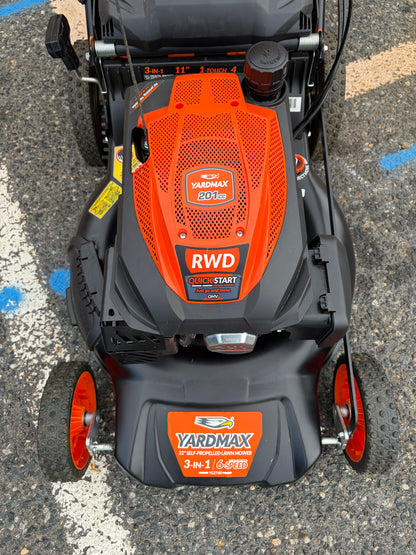 Yardmax 22” 201cc RWD Self Propelled Gas Lawn Mower