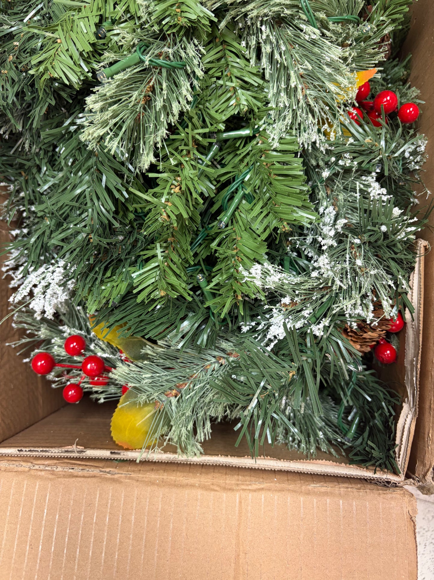 Costway 7.5ft Pre-Lit Pine Artificial Christmas Tree