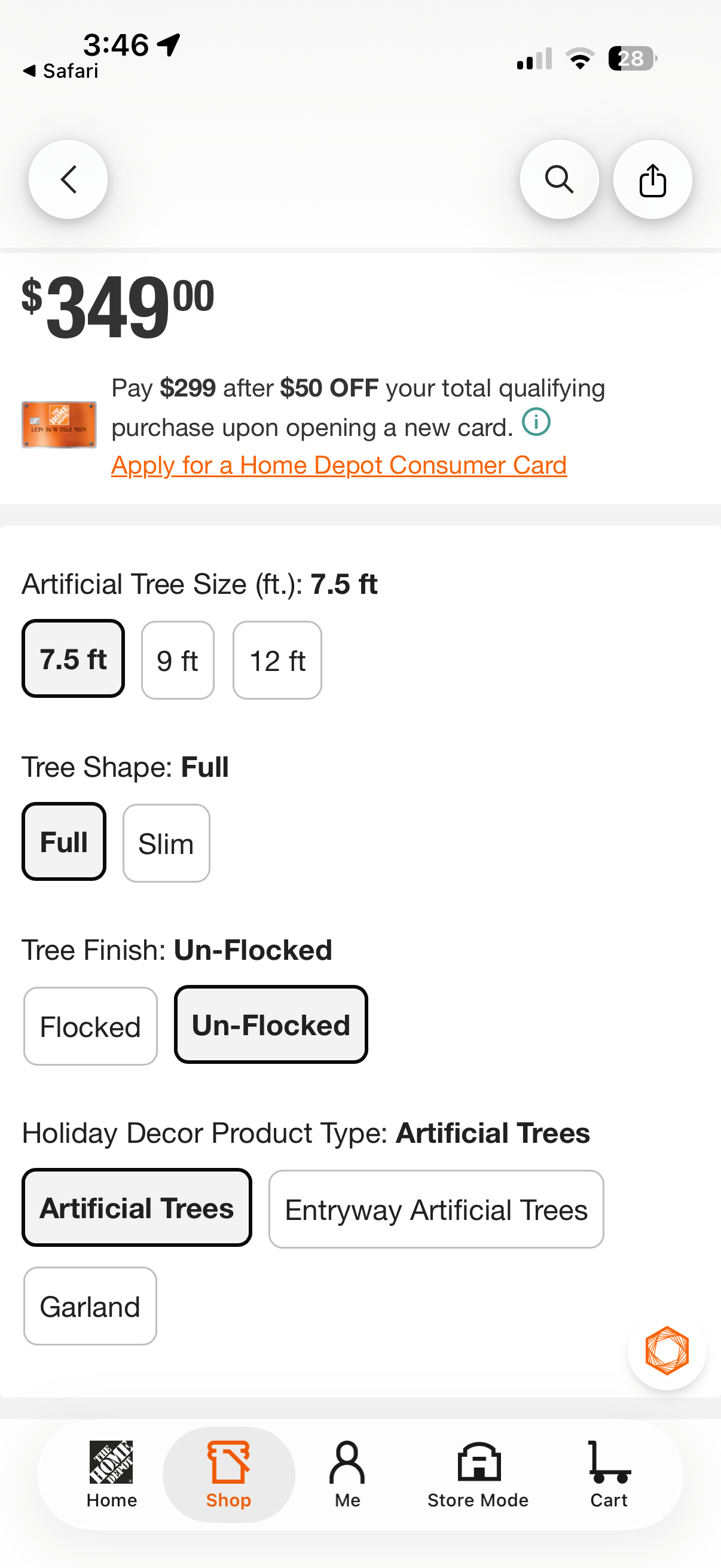 HDC 7.5ft Smart Grand Duchess Twinkling Balsam Fir Pre-Lit LED Christmas Tree