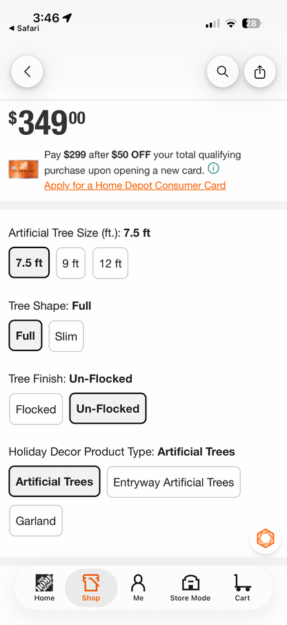 HDC 7.5ft Smart Grand Duchess Twinkling Balsam Fir Pre-Lit LED Christmas Tree