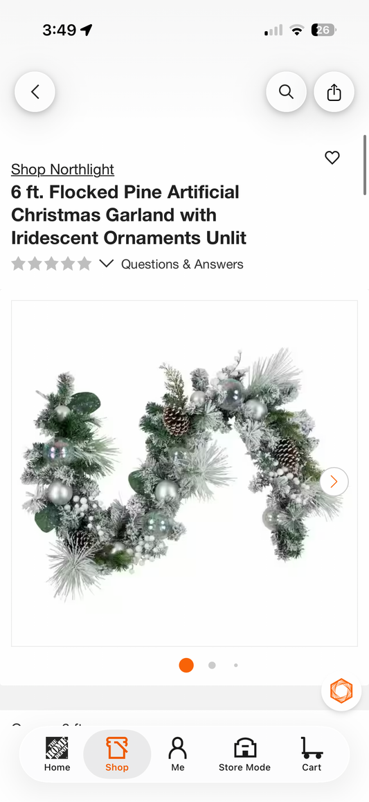 Northlight 6ft Flocked Pine Artificial Christmas Garland