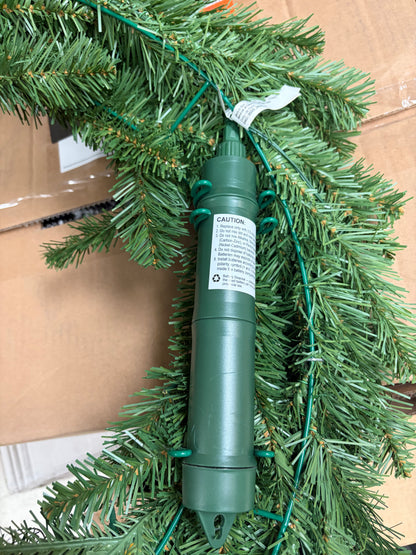 Northlight 24” Pre-Lit Dorchester Pine Artificial Wreath