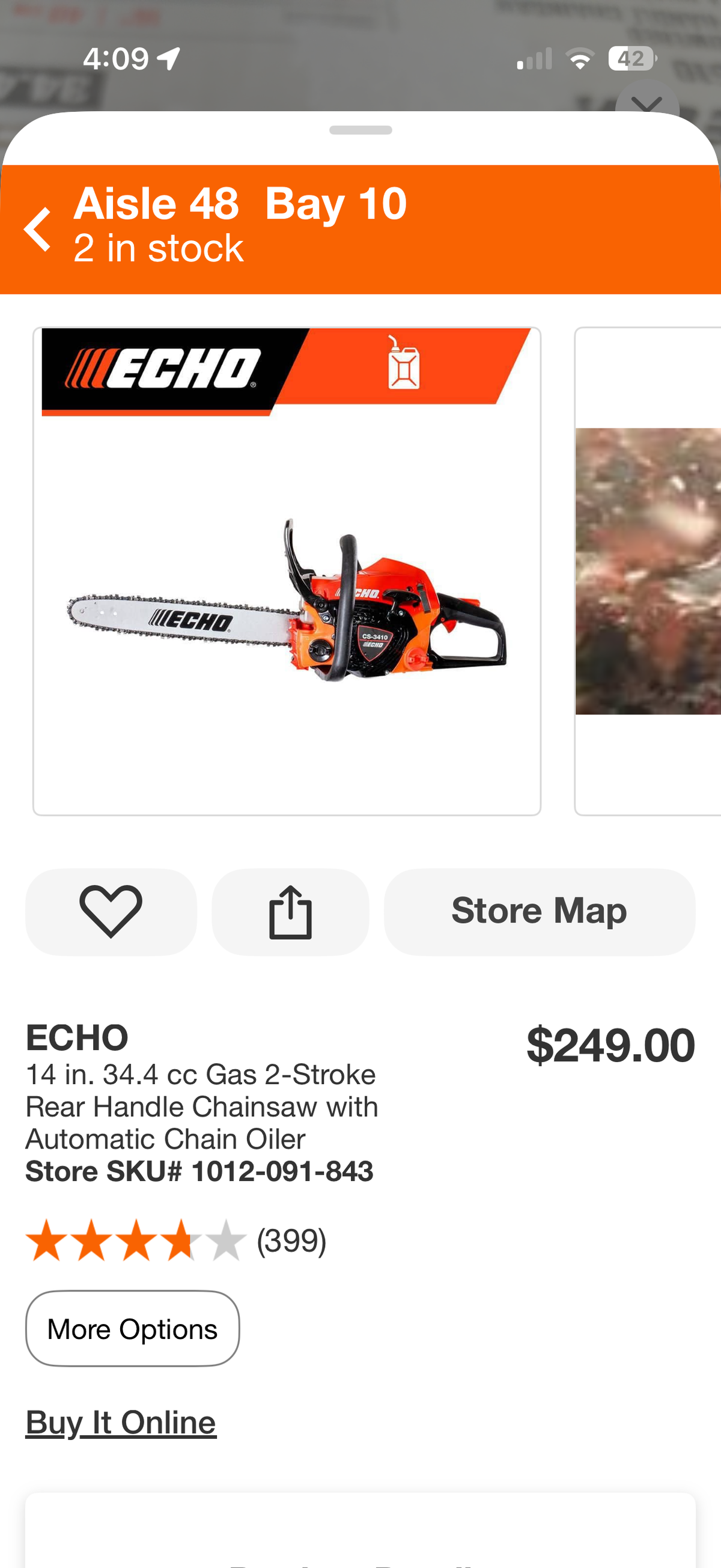 Echo CS-3410 34.4cc 2-Stroke Gas Chainsaw
