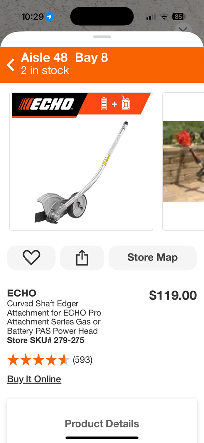 Echo Curved Shaft Attachment Edger