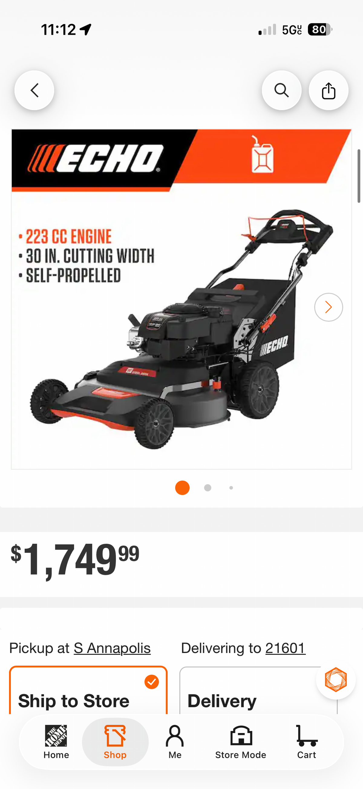 Echo 30” 223cc Twin Dual Blade RWD Self Propelled Gas Lawn Mower
