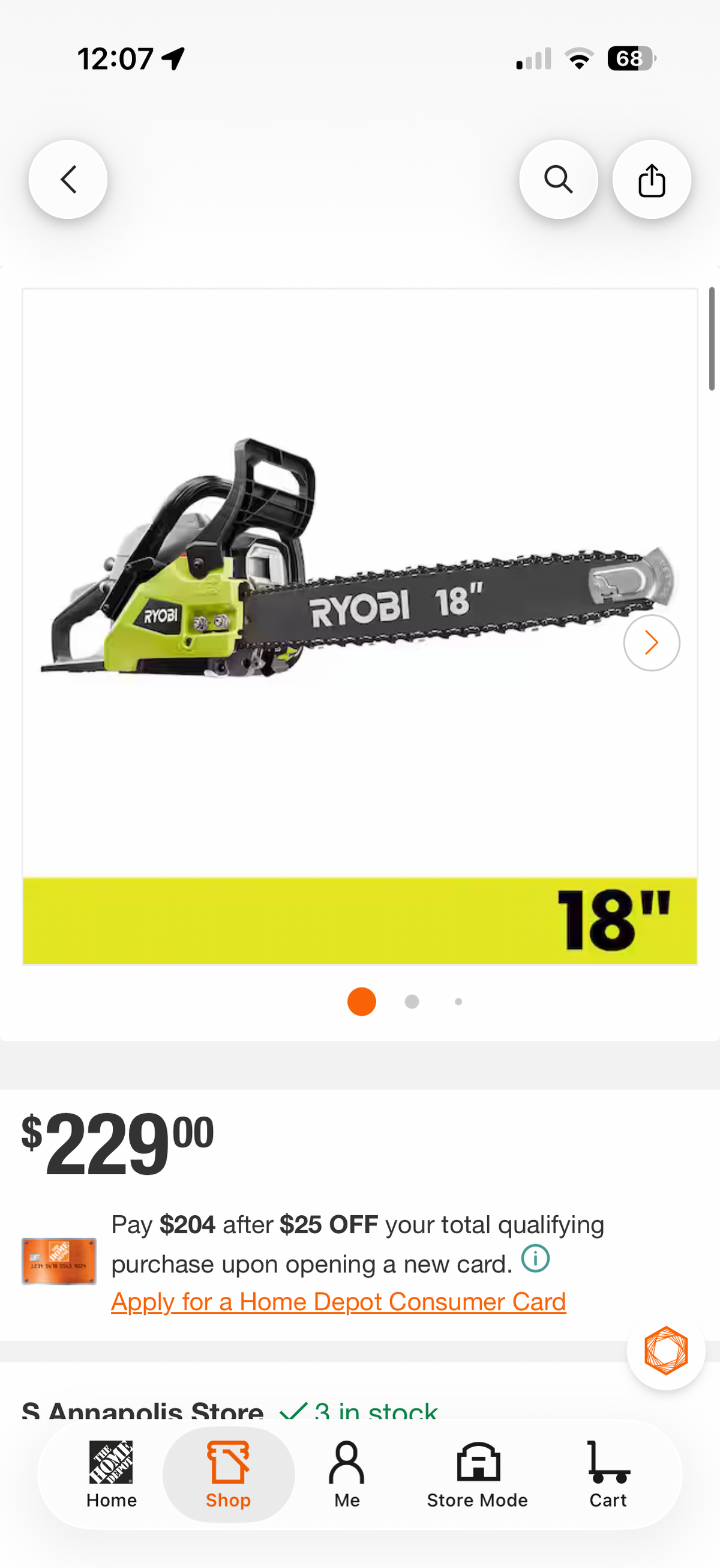 Ryobi RY3818 18” 38cc 2-Stroke Gas Chainsaw