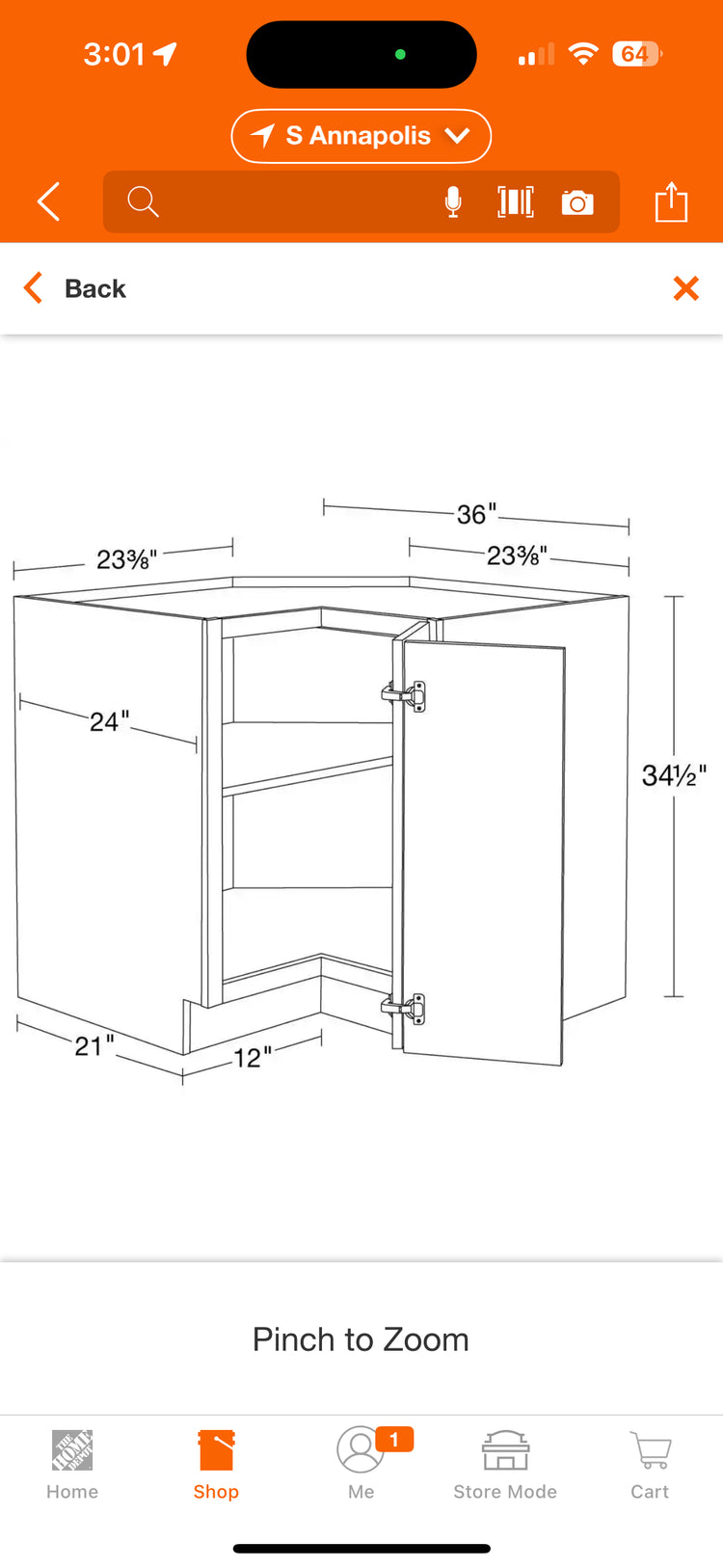 HDC Newport 36x24x34.5” Plywood Corner Base Kitchen Cabinet