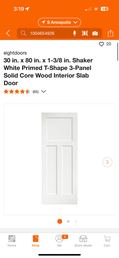 Eight Doors Shaker White Primed Wood Door Slabs