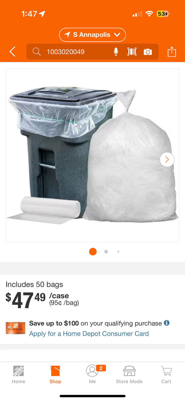 Plasticplace 64 Gallon 50-Pack Clear Toter Compatible Trash Bags