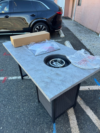 Hampton Bay Tucson 50,000 BTU Steel Propane Outdoor Fire Pit Table