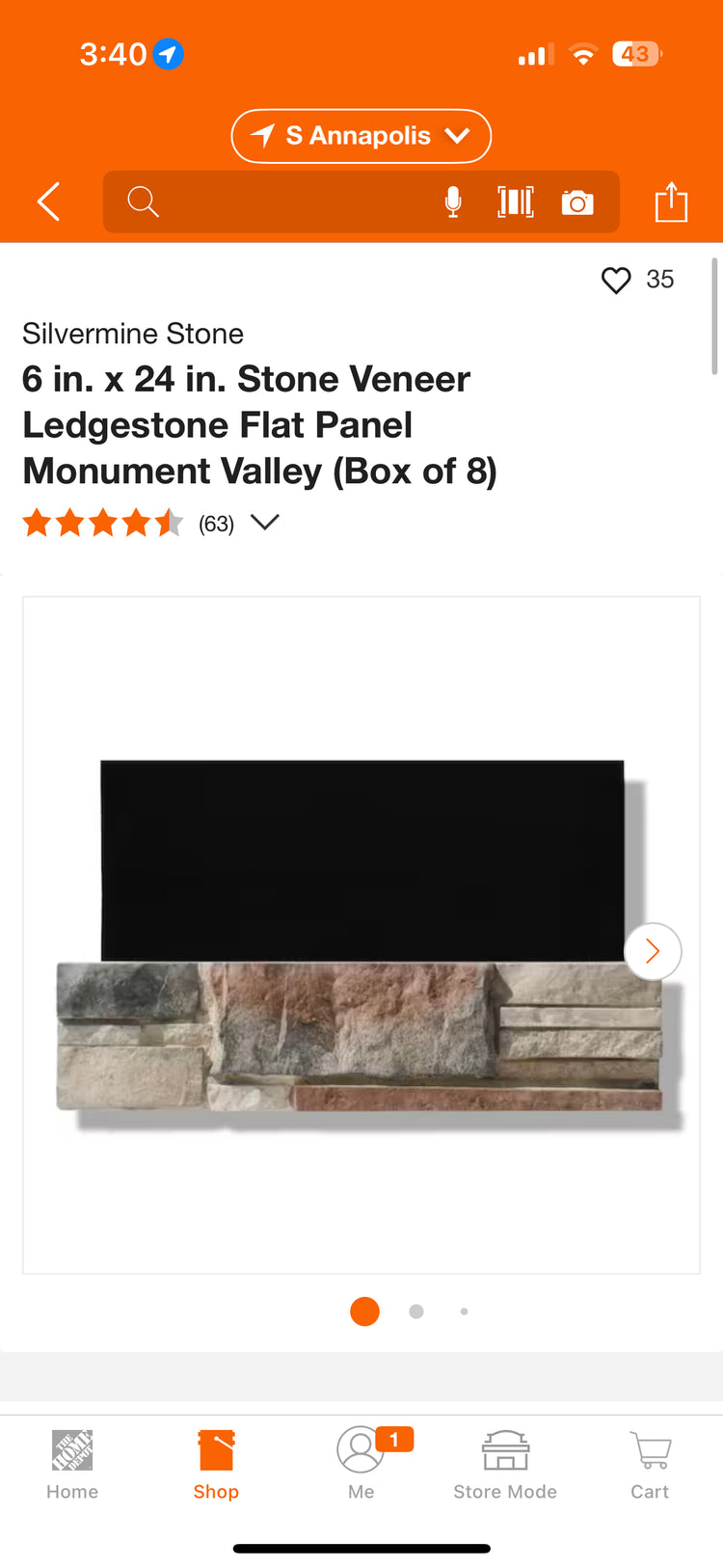 Silvermine Stone 6x24” Stone Veneer Ledgestone Flat Panel Monument Valley