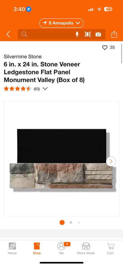 Silvermine Stone 6x24” Stone Veneer Ledgestone Flat Panel Monument Valley