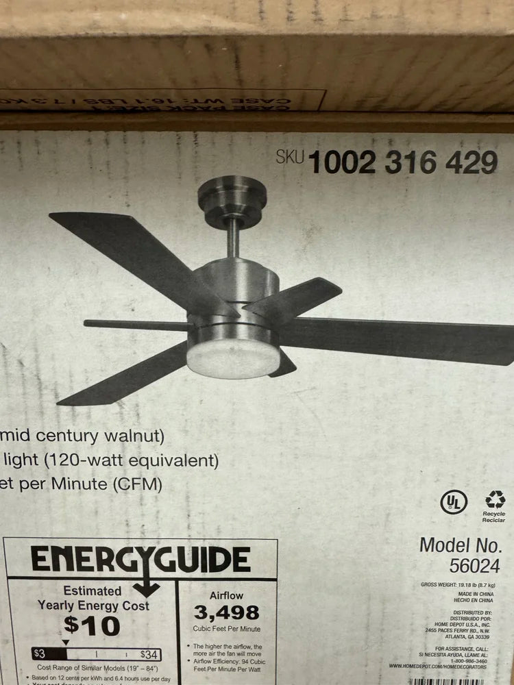 HDC Hexton 52” Integrated LED Indoor Ceiling Fan