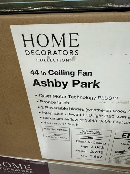 HDC Ashby Park 44” Color Changing Integrated LED Ceiling Fan