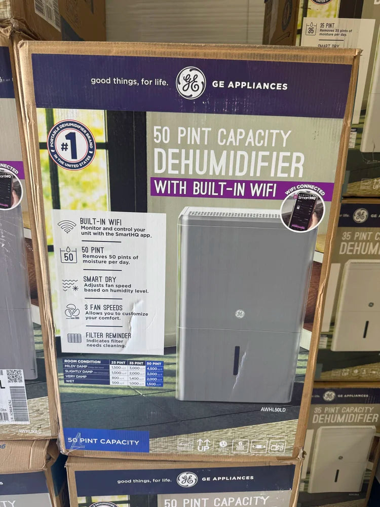 GE AWHL50LD 50-Pint WiFi Smart Dehumidifier