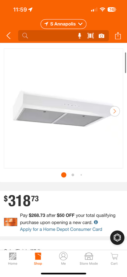 Broan-NuTone Mantra 30” Under Cabinet Range Hood