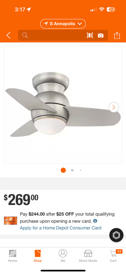 Minka-Aire Spacesaver 26” LED Indoor Ceiling Fan
