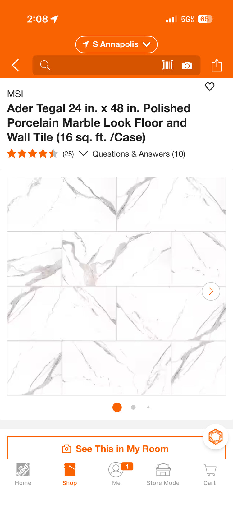 MSI Ader Tegal 24x48” Polished Porcelain Marble Look Floor & Wall Tile