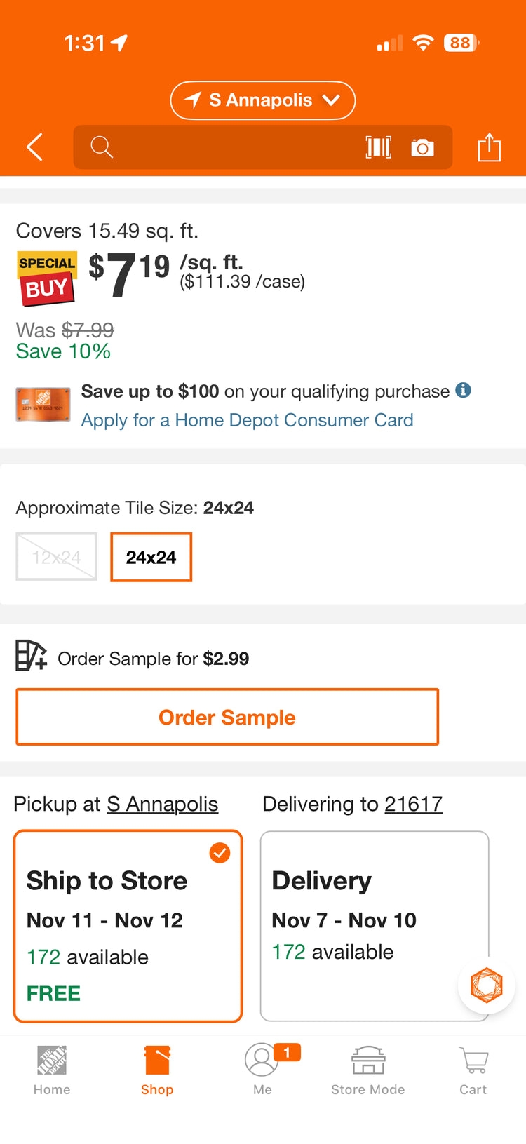 Ivy Hill Calacatta Indigo 24x24” Matte Porcelain Floor & Wall Tile