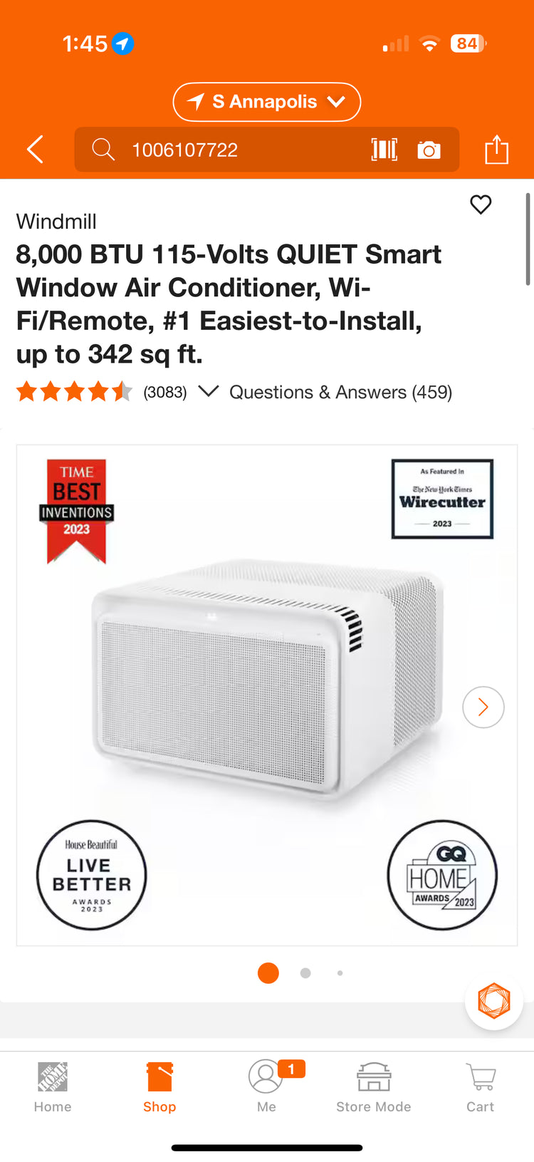 Windmill 8,000 BTU Quiet Smart Window Air Conditioner