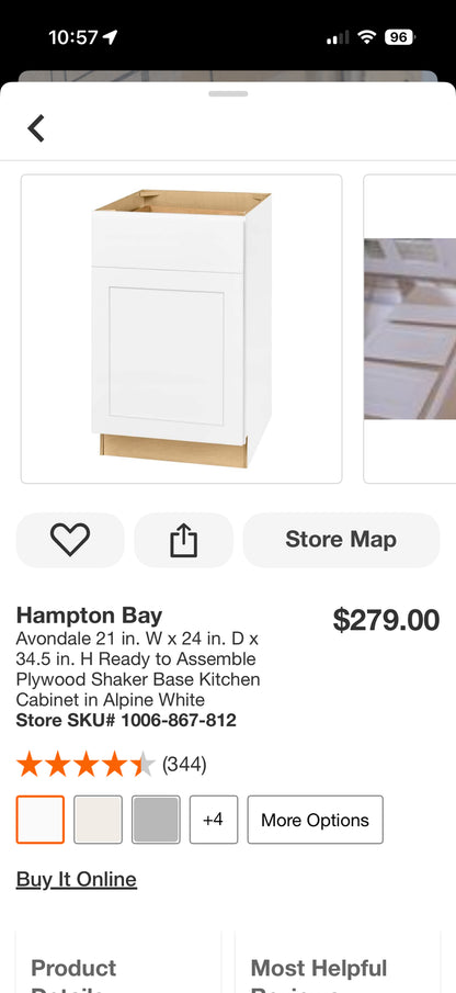 Hampton Bay Avondale White Ready to Assemble Kitchen Cabinets