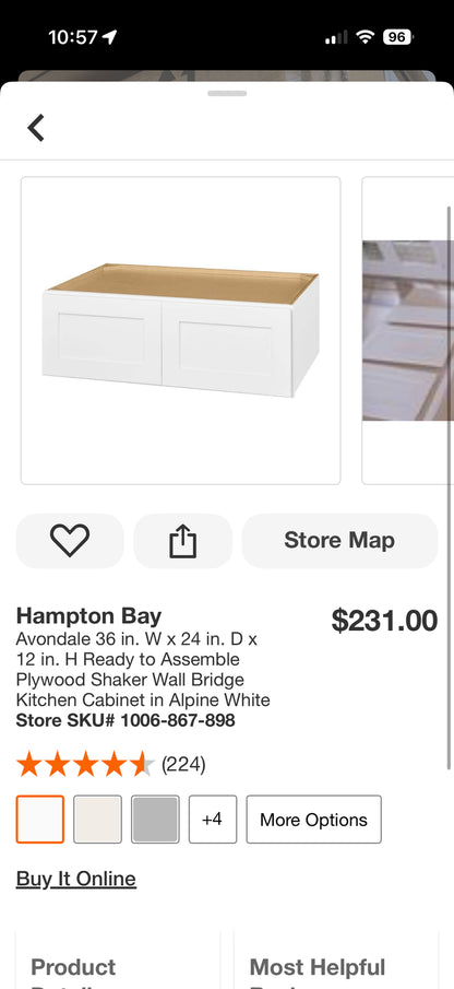 Hampton Bay Avondale White Ready to Assemble Kitchen Cabinets
