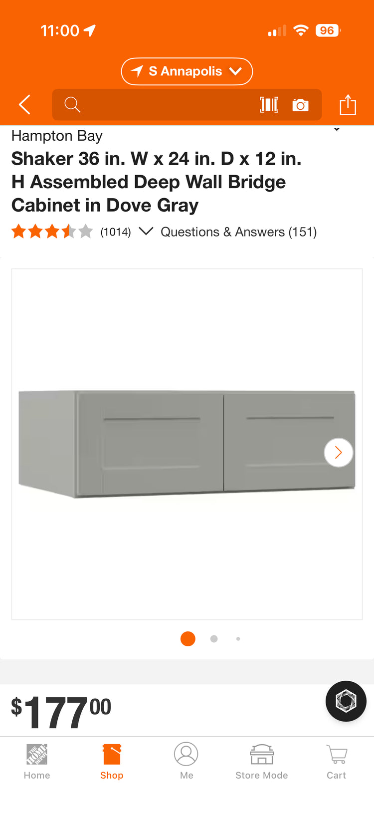 Hampton Bay Dove Gray Kitchen Cabinets