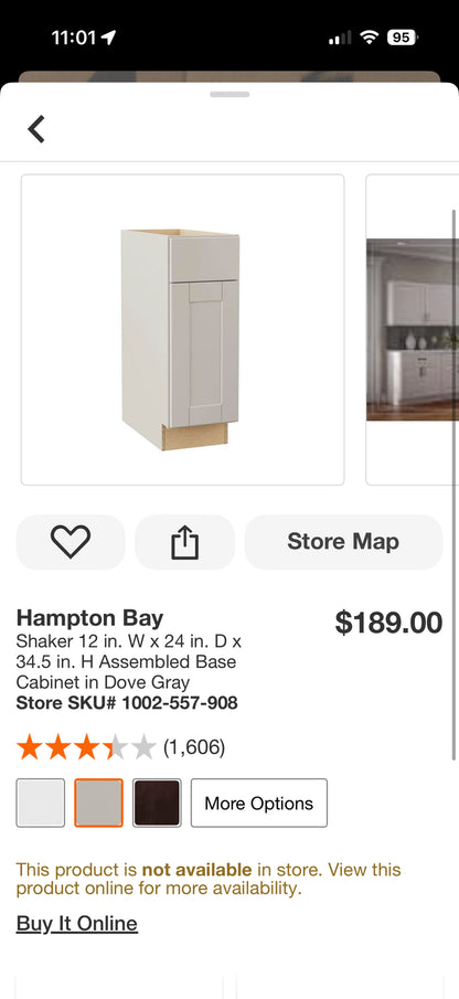 Hampton Bay Dove Gray Kitchen Cabinets