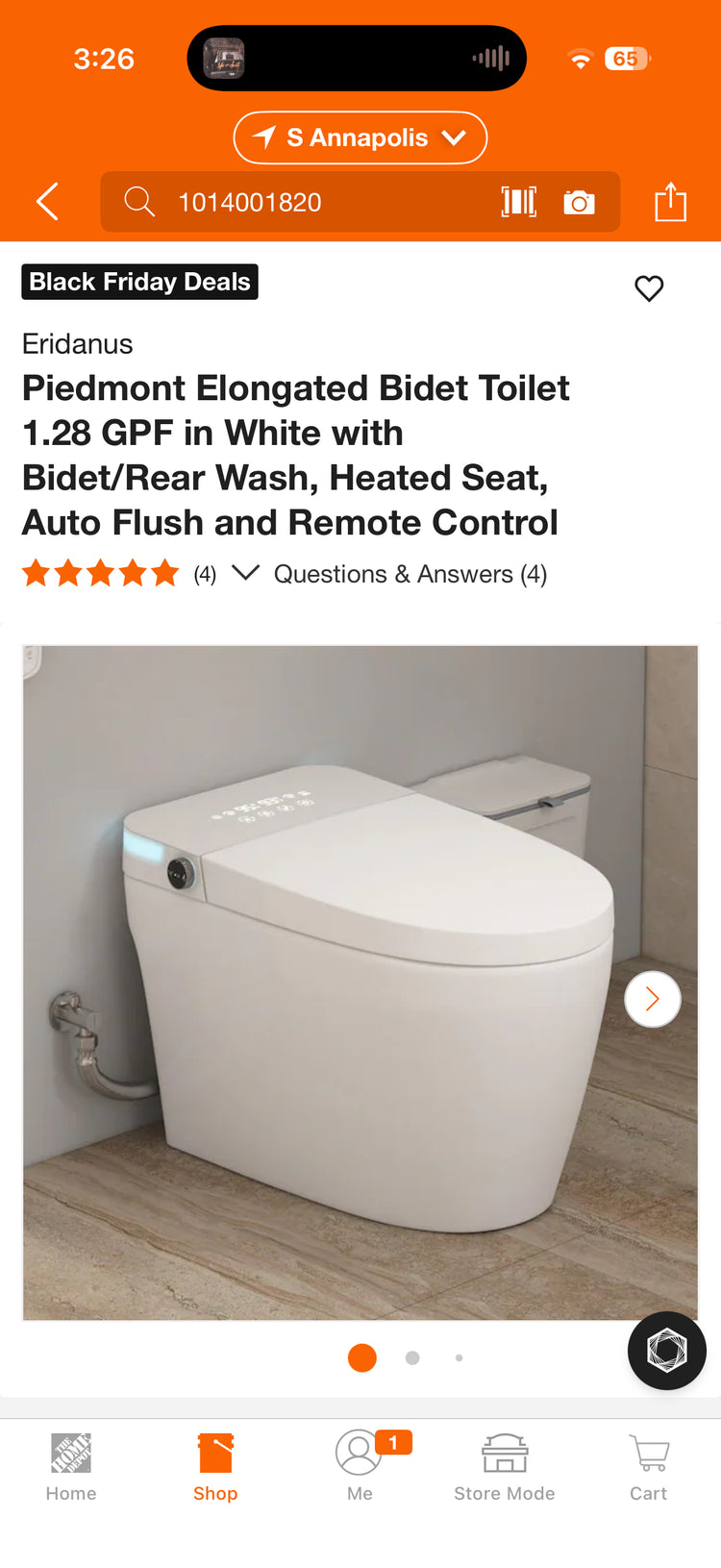 Eridanus Piedmont Elongated Bidet Toilet