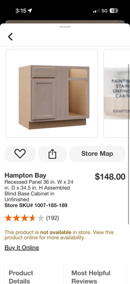Hampton Bay Shaker Unfinished Kitchen Cabinets