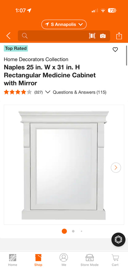 HDC Naples 25x31” Medicine Cabinet w/Mirror
